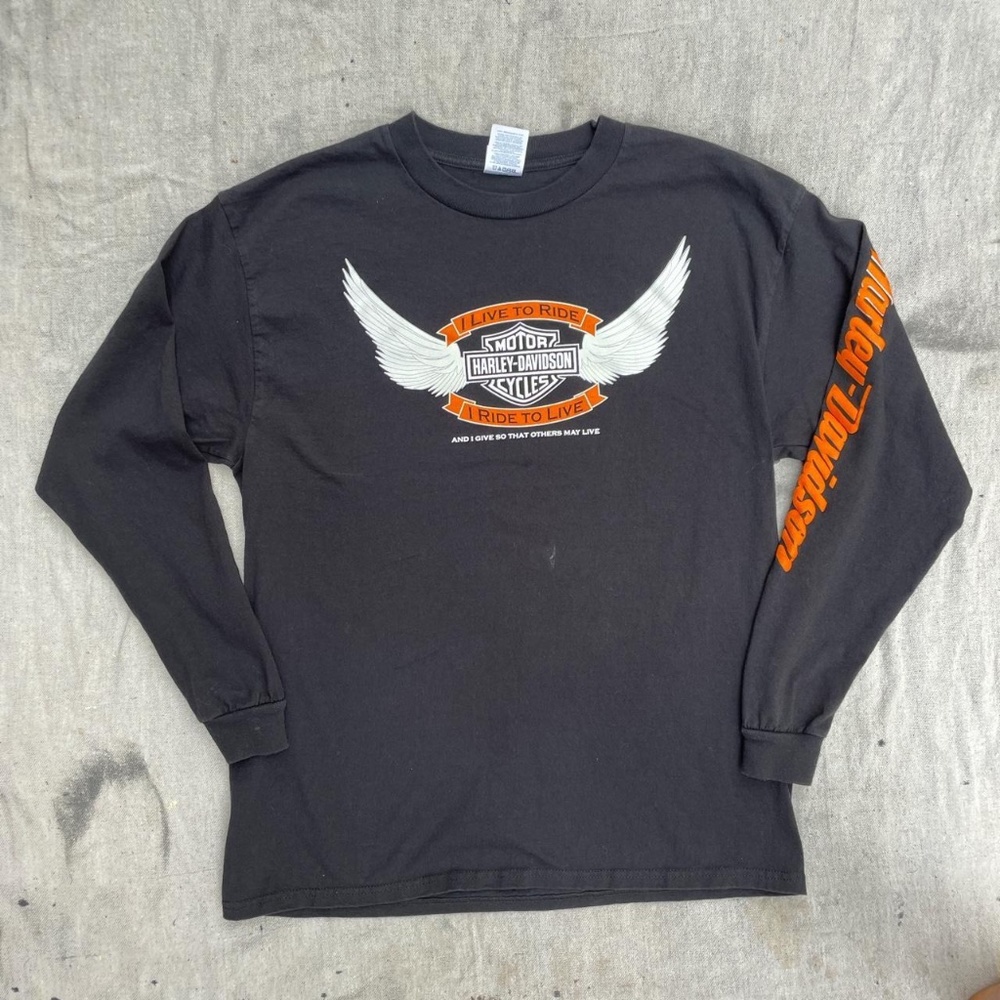Y2K Harley Davidson blood drive shirt